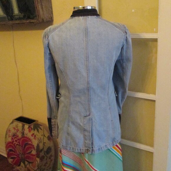 Free People Denim Military Jacket Long Small - Picture 5 of 10